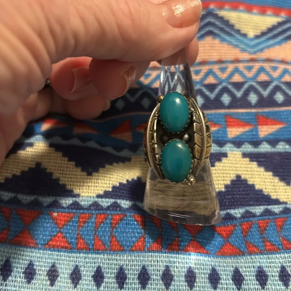 Turquoise sterling silver ring size 8 - Picture 5 of 8